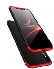 Husa Apple iPhone X, FullBody 360° 3in1 Negru-Rosu