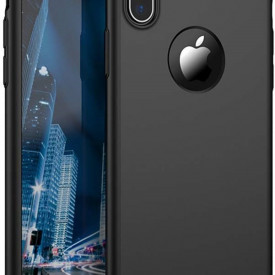 Husa Apple iPhone X, FullBody Elegance Luxury Negru, acoperire completa 360 grade cu folie de sticla gratis