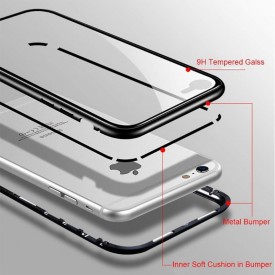 Husa Samsung Galaxy NOTE 8 , Magnetica 360 grade Negru, Perfect Fit cu spate de sticla securizata premium + folie de protectie gratis