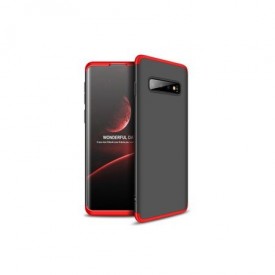 Husa Samsung Galaxy S10, Elegance Luxury, 360° 3in1 Negru-Rosu