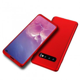 Husa Samsung Galaxy S10 Plus, FullBody Elegance Luxury Rosu, acoperire completa 360 grade cu folie de protectie gratis