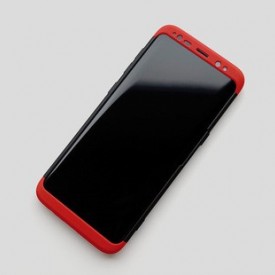 Husa Samsung Galaxy S8, FullBody 360° 3in1 Negru-Rosu