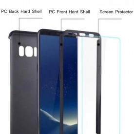 Husa Samsung Galaxy S8 Plus, FullBody Elegance Luxury Black, acoperire completa 360 grade cu folie de protectie gratis