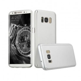 Husa Samsung Galaxy S8 Plus, FullBody Elegance Luxury Silver, acoperire completa 360 grade cu folie de protectie gratis