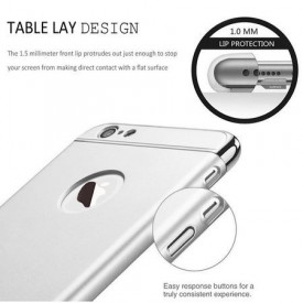 Pachet husa Elegance Luxury Silver 3in1 Ultrasubtire cu inel pentru Apple iPhone 7 Plus cu folie de protectie gratis