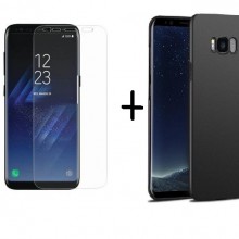 Pachet husa Elegance Luxury X-LEVEL Metalic Black pentru Samsung Galaxy S8 cu folie de protectie gratis
