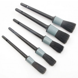 Set 5 perii profesionale Gri pentru curatat interior si exterior auto, elemente de caroserie, bord, jante, detailing auto