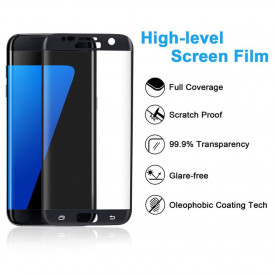 Folie de sticla Samsung Galaxy S7 Edge, Elegance Luxury margini curbate colorate Black
