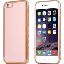 Husa Apple iPhone 7, Elegance Luxury electroplacata cu diamante Auriu