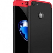 Husa Apple iPhone 7, FullBody 360° 3in1 Negru-Rosu