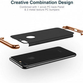 Husa Apple iPhone 8, Elegance Luxury 3in1 Negru