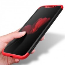 Husa Apple iPhone X, FullBody 360° 3in1 Negru-Rosu