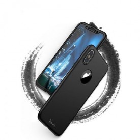 Husa de protectie pentru Apple iPhone XS MAX, iPaky Pro Negru Original Case, acoperire completa 360 grade cu folie de protectie gratis