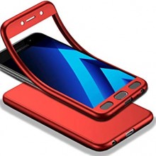 Husa Samsung Galaxy J7 2017, FullBody Elegance Luxury Red, acoperire completa 360 grade cu folie de sticla gratis