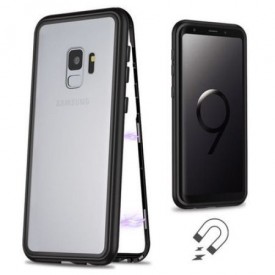 Husa Samsung Galaxy S9 Magnetica 360 grade Black, Perfect Fit cu spate de sticla securizata premium + folie de protectie gratis