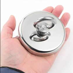 Magnet neodim oală D75 mm cârlig inelar Magnet fishing 160 Kg forta