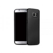 Pachet husa Elegance Luxury Antisoc TPU Black pentru Samsung Galaxy S7 Edge cu folie de protectie gratis