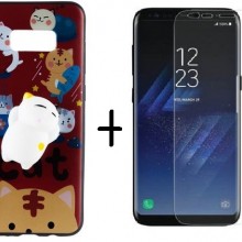 Pachet husa Elegance Luxury Squishy Red pentru Samsung Galaxy S8 cu folie de protectie gratis