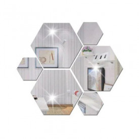 Set Oglinzi Design Hexagon - Oglinzi Decorative Acrilice Silver 29 buc