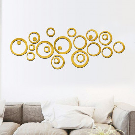 Set Oglinzi din PVC Design Modern - Oglinzi Decorative Acrilice Gold - Luxury Home 24 bucati/set