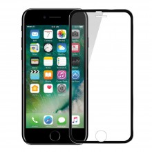 Folie de sticla Apple iPhone 5/5S/SE, Elegance Luxury cu rama metalica Black