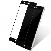 Folie de sticla Huawei P8 / P9 Lite 2017, Elegance Luxury cu margini colorate Black