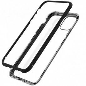 Husa Apple iPhone 11 Negru, Perfect Fit cu spate de sticla securizata premium + folie de sticla gratis !