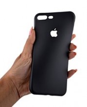 Husa Apple iPhone 7, Black antisoc cu decupaj logo