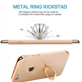 Husa Apple iPhone 8, Elegance Luxury 3in1 Ring Auriu