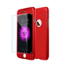 Husa Apple iPhone 8, FullBody Elegance Luxury iPaky Red, acoperire completa 360 grade cu folie de sticla gratis