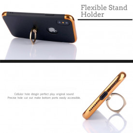 Husa Apple iPhone X, Elegance Luxury 3in1 Ring Negru