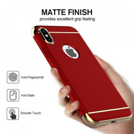 Husa Apple iPhone X, Elegance Luxury 3in1 Rosu