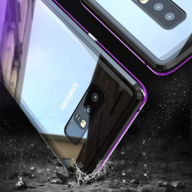 Husa Samsung Galaxy Note 8 Magnetica 360 grade Black, Perfect Fit cu spate de sticla securizata premium + folie de sticla pentru ecran