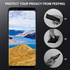 Husa Samsung Galaxy S8 Magnetica cu spate din sticla securizata si folie privacy pentru ecran, Perfect Fit
