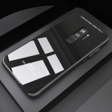Husa Samsung Galaxy S8 Plus,Elegance Luxury Back Glass, husa cu sticla securizata pe spate de culoare neagra