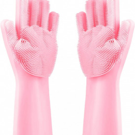 Manusi profesionale din silicon cu perii pentru spalat vasele si pentru protejarea mainilor, reutilizabile, MyStyle® Kitchen