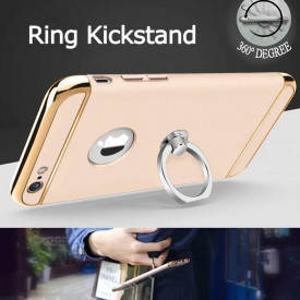 Pachet husa Elegance Luxury Gold 3in1 Ultrasubtire cu inel pentru Apple iPhone 7 cu folie de protectie gratis