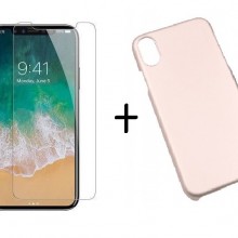 Pachet husa Elegance Luxury X-LEVEL Metalic Rose-Gold pentru Apple iPhone X cu folie de protectie gratis