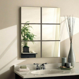 Set Oglinzi Design Patrat Silver - Oglinzi Decorative Acrilice Cristal - Diamant - Luxury Home 9 bucati/set