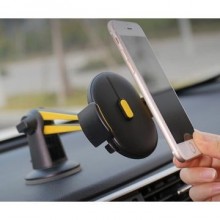 Suport auto cu brat robotic extensibil , prindere cu ventuza , Negru