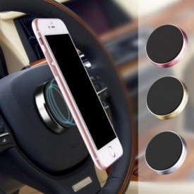 Suport auto magnetic de culoare neagra pentru telefoane mobile, prindere cu adeziv