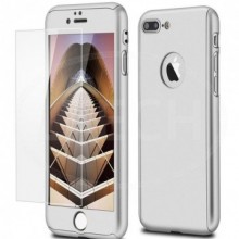 Husa Apple iPhone 8 Plus, FullBody Elegance Luxury Argintiu, acoperire completa 360 grade cu folie de sticla gratis