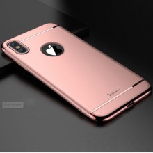 Husa Apple iPhone X, FullBody Elegance Luxury iPaky Rose-Gold , acoperire completa 360 grade cu folie de sticla gratis