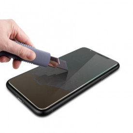 Husa Apple iPhone XS Magnetica cu spate din sticla securizata si folie privacy pentru ecran, Perfect Fit