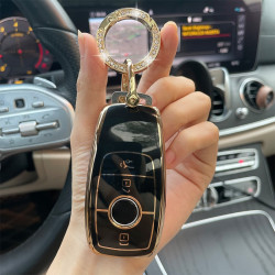 Husa de protectie premium pentru cheie auto Mercedes Benz, Elegance Luxury Cover Key, Neagra