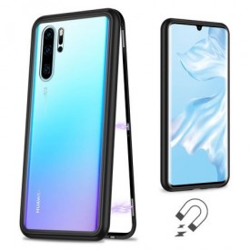 Husa Huawei P30 PRO Magnetica Black, Perfect Fit cu spate de sticla securizata premium