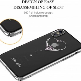Husa Kingxbar pentru Apple iPhone X design Cristale Swarovski - Silver