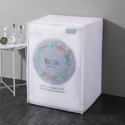 Husa pentru masina de spalat rufe si uscator de rufe cu incarcare frontala, dustproof, impermeabila, Design Deco