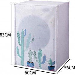 Husa pentru masina de spalat rufe si uscator de rufe cu incarcare frontala, dustproof, impermeabila, Design Cactus