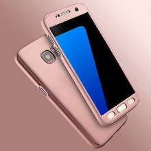 Husa Samsung Galaxy A5 2017, FullBody Elegance Luxury Rose-Gold, acoperire completa 360 grade cu folie de sticla gratis